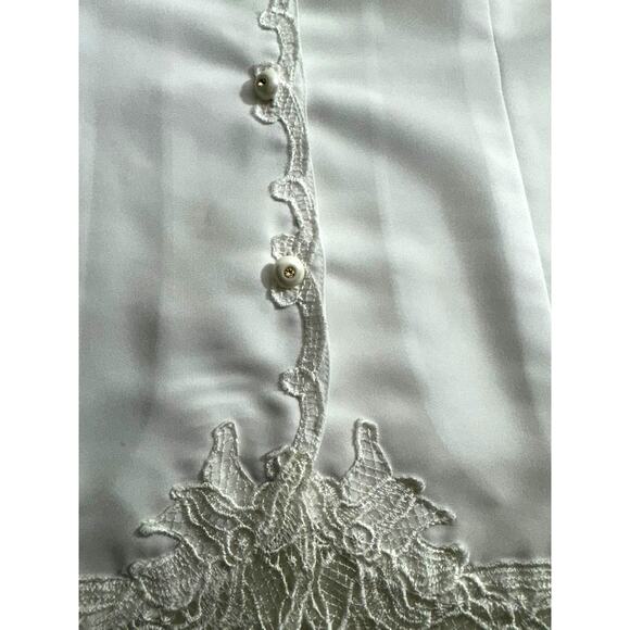"KATHIE LEE" Vintage,Lacy,Sheer,Button Blouse,Angel,Pure,Cottage Core,Feminine - Picture 7 of 11